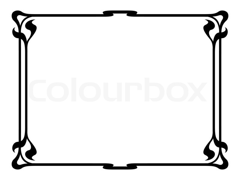 800x600 Vector Art Nouveau Black Modern Ornamental Decorative Frame