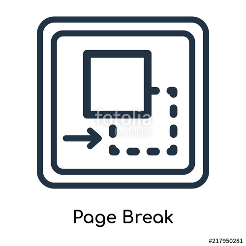 500x500 Page Break Icon Vector Isolated On White Background,