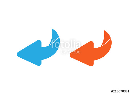 500x357 Page Turn Or Back Arrow Flat Vector Set Stock Image And Royalty