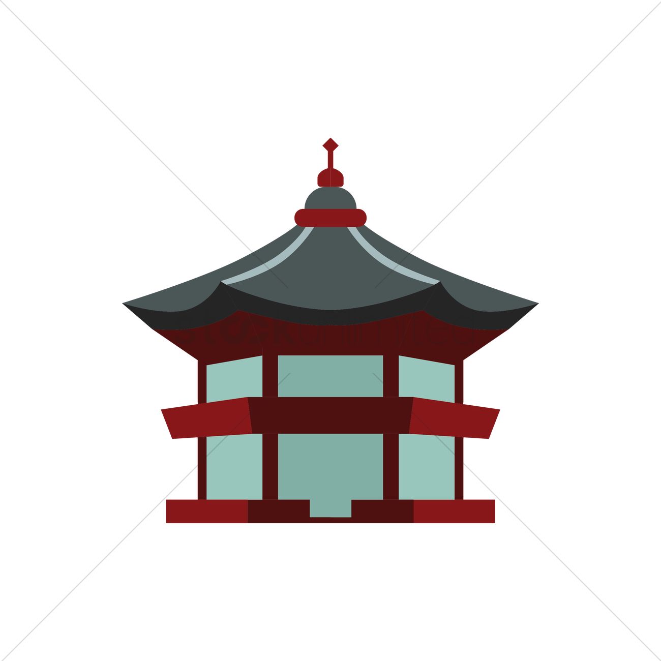 1300x1300 Korean Pagoda Vector Image