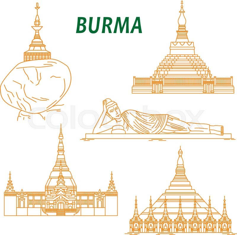 800x794 Popular Buddhist Pilgrimage And Tourist Sites Of Myanmar Symbols
