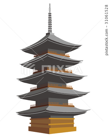 356x450 Five Storied Pagoda, Vector, Vectors