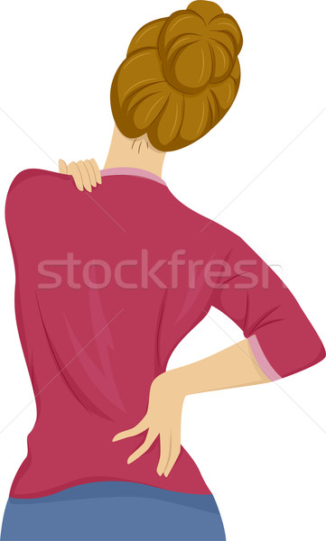 361x600 Girl Back Pain Vector Illustration Lenm ( 6519357) Stockfresh