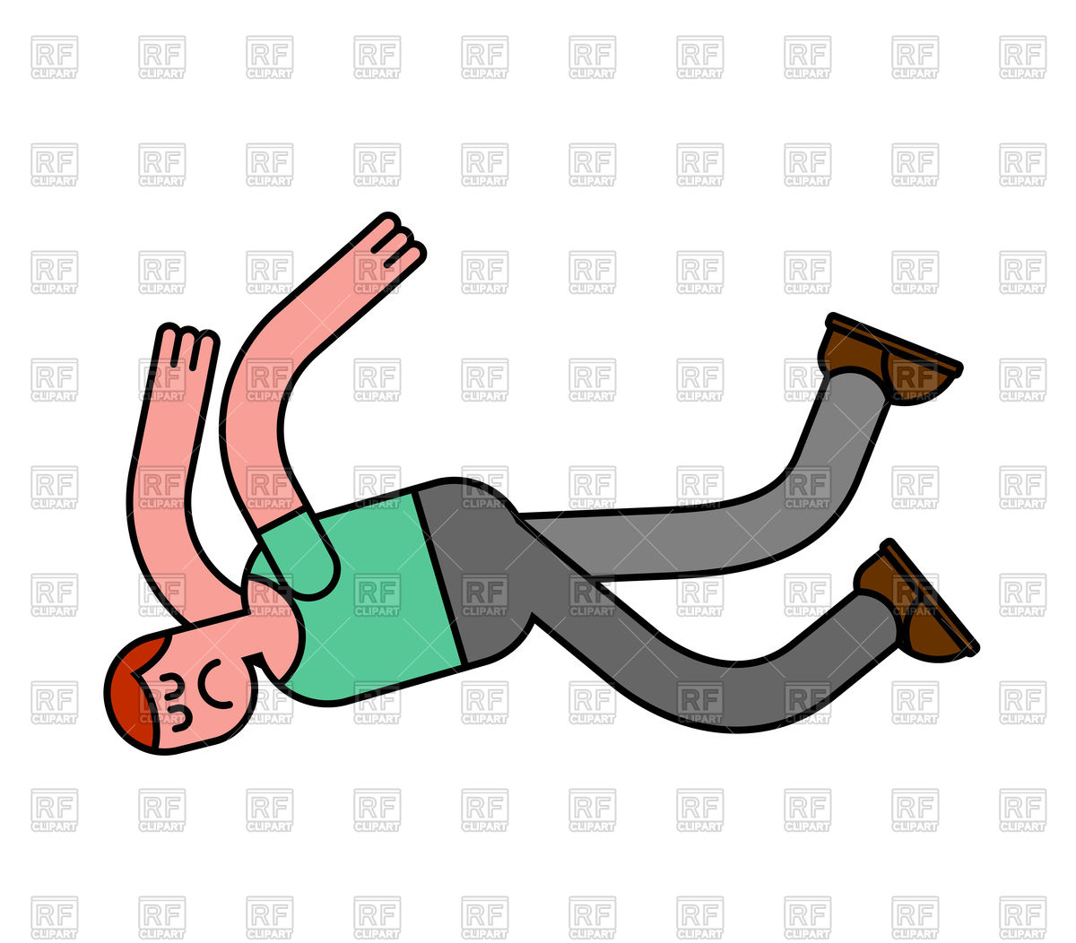 1200x1052 Guy Fall. Man Falling. Pain And Discontent Concept. Vector Image