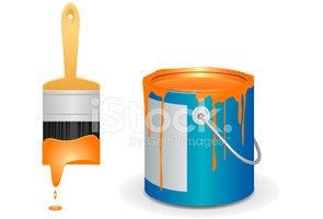295x200 Brush And Paint Can Vector Icons Stock Vectors