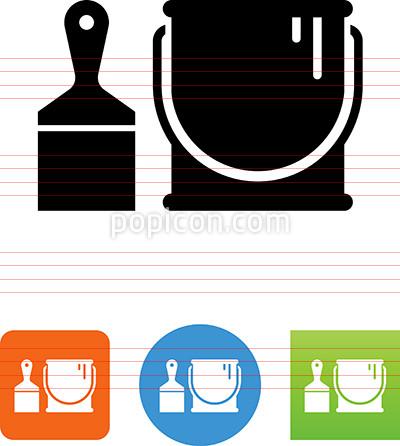 400x446 Vector Paint Can And Brush Icon