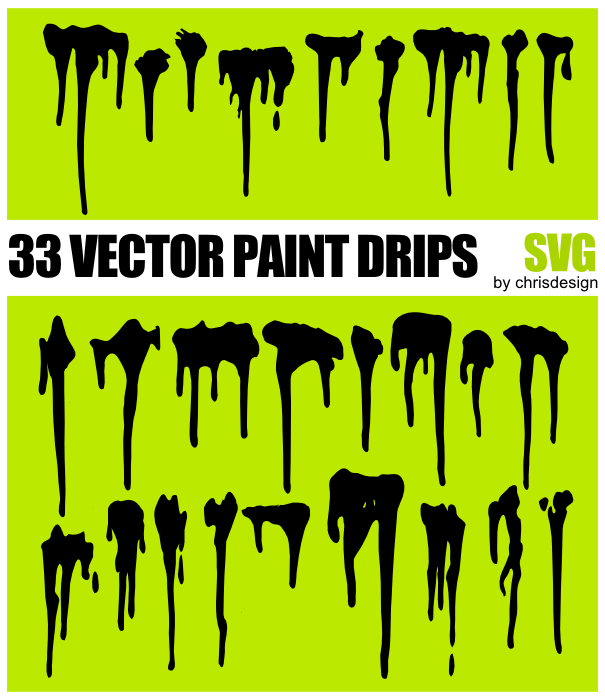 605x700 33 Vector Paint Drips By Chrisdesign