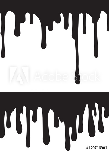 362x500 Black Paint Drips. Vector Illustration For Your Design.