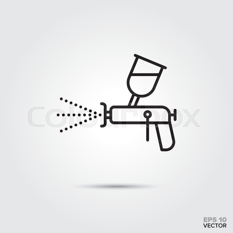 800x800 Paint Gun Vector Line Icon. Automotive Parts, Repair And Service