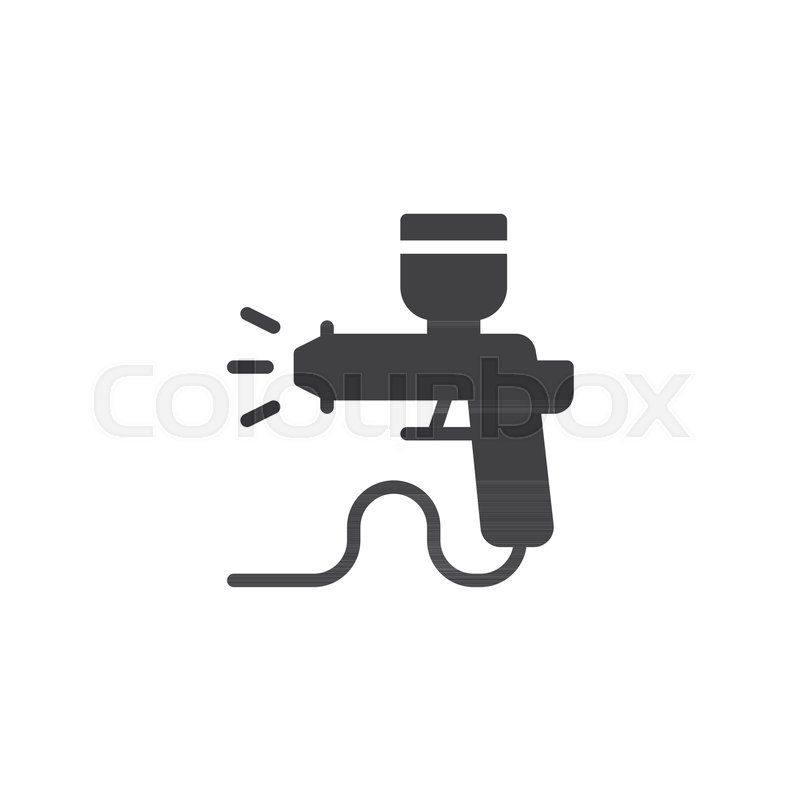 800x800 Paint Spray Gun Vector Icon. Filled Flat Sign For Mobile Concept