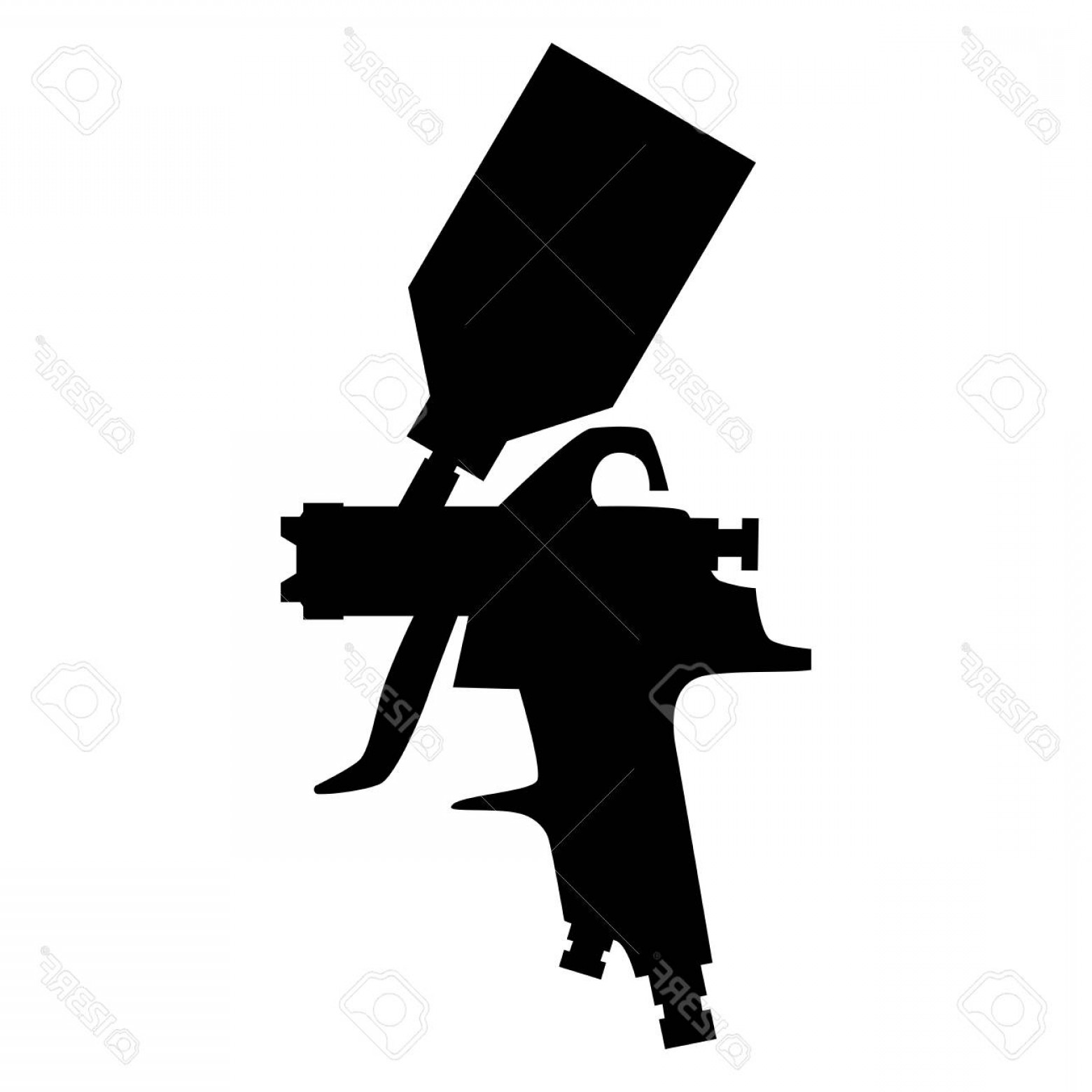 1560x1560 Photopaint Spray Gun Silhouette Vector Isolated On White