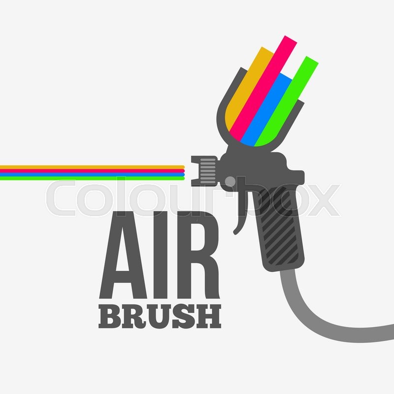 800x800 Airbrush Or Spray Gun Vector. Stock Vector Colourbox