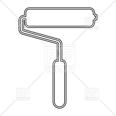 400x400 Paint Roller Outline Icon Vector Image Vector Artwork Of
