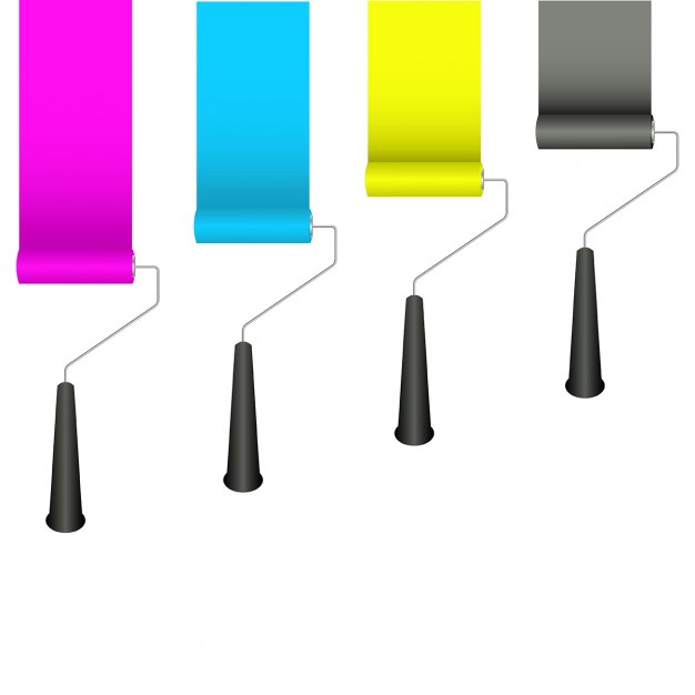 626x626 Paint Rollers With Cmyk Colours Vector Free Download