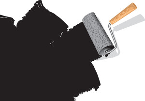 300x208 Rainbow Paint Roller. Vector. Royalty Free Stock Image