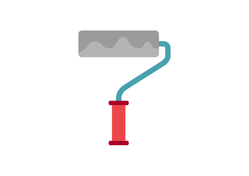 800x566 Flat Paint Roller Vector