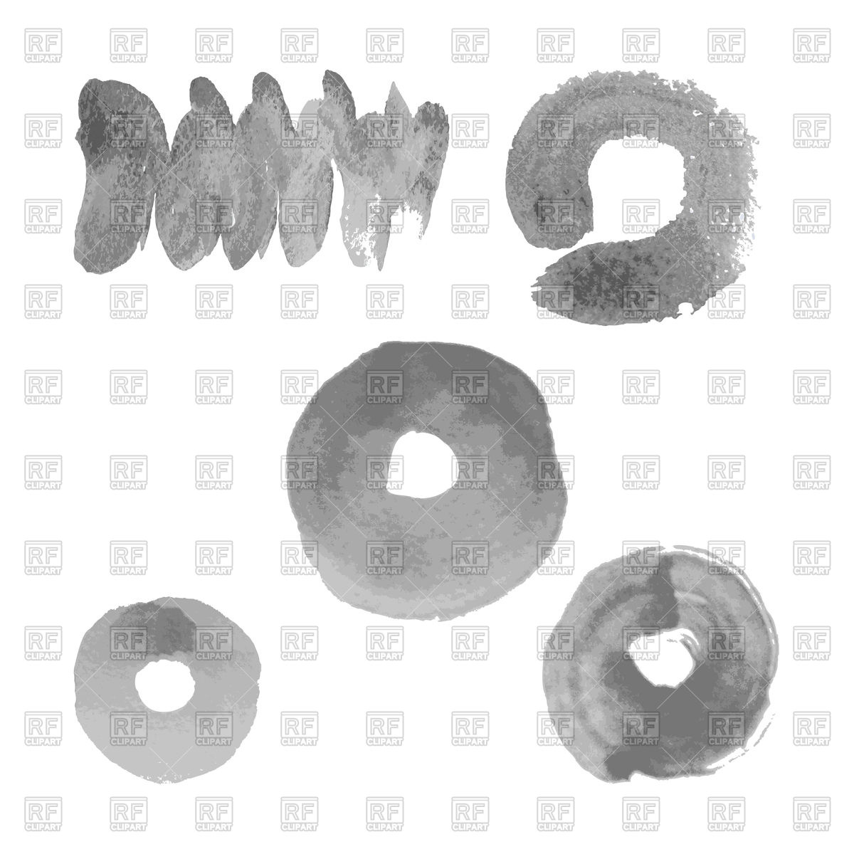 1200x1200 Silver Paint Smear Stroke Stain Set On White Background Vector