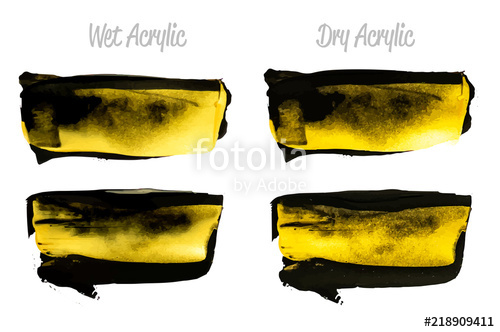 500x332 Vector Black And Gold Paint Smear Stroke Stain Set. Abstract Gold