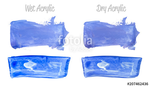 500x291 Vector Blue And Gold Paint Smear Stroke Stain Set. Abstract Gold