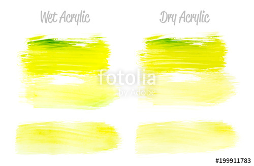 500x327 Vector Yellow And Green Paint Smear Stroke Stain Set. Abstract