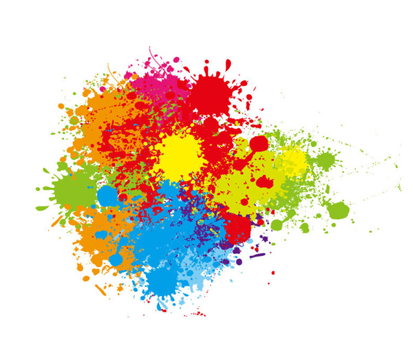 600x523 Colorful Paint Splatter Vector Art 9136