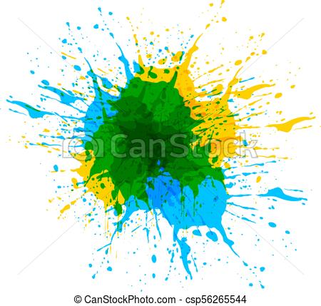 450x429 Colorful Paint Splash, Vector Illustration, Brush Template