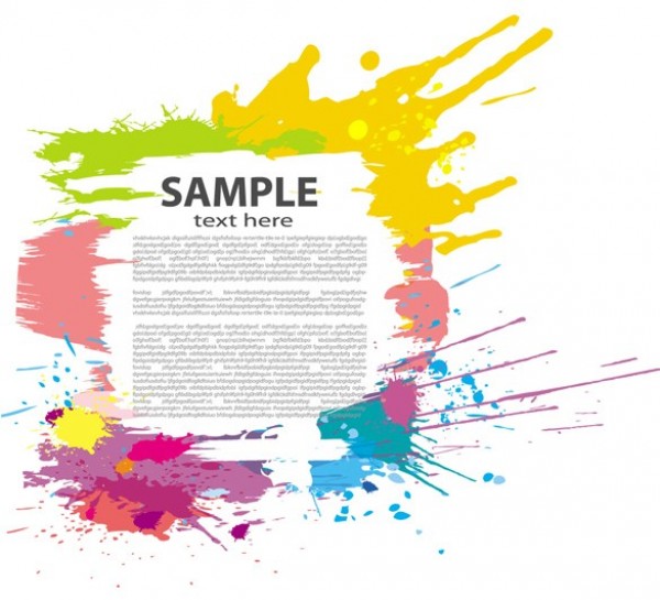 600x545 Colorful Paint Splash Vector Frame Background