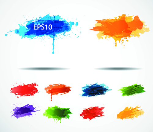 500x430 Colored Paint Splashes Grunge Vector Background 04 Free Download