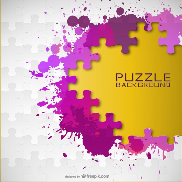 626x626 Puzzle Pieces And Paint Splashes Vector Free Download