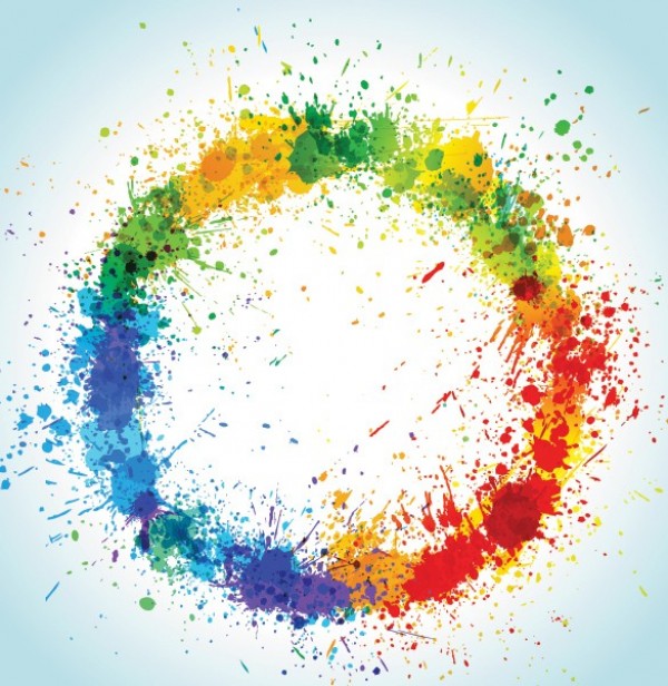 600x616 Circular Paint Splash Vector Background