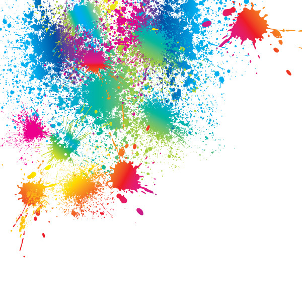 600x600 Bright Color Splatter Vector
