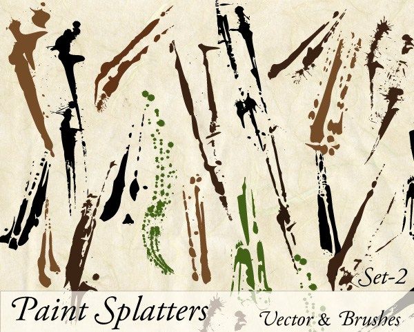 600x482 Paint Splatter Vector Illustrator Set 2 Vector Illustrations