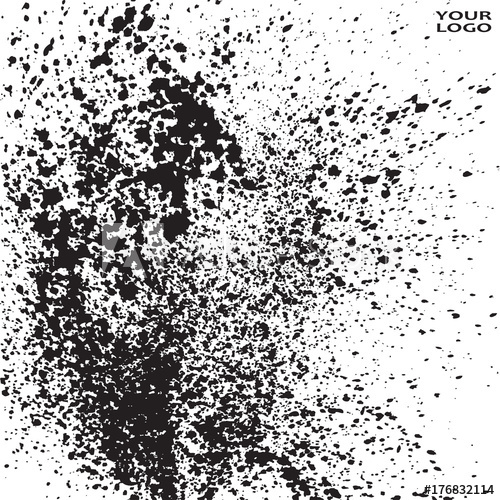 500x500 Black Ink Paint Splatter On White Background Texture Artistic