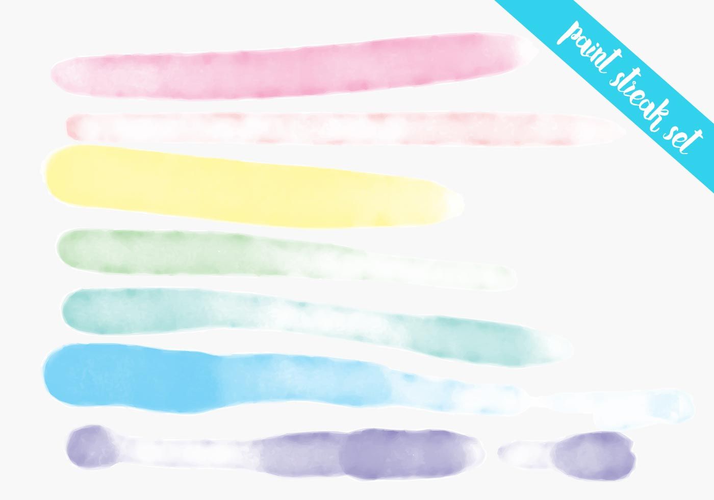 1400x980 Paint Streak Colorful Watercolor Set Printy Vector