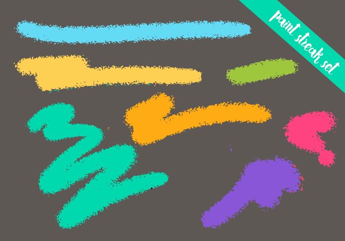 700x490 Paint Streak Vector Set