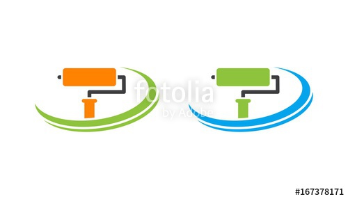 500x286 Swoosh Roller Brush Painting Logo Stock Image And Royalty Free