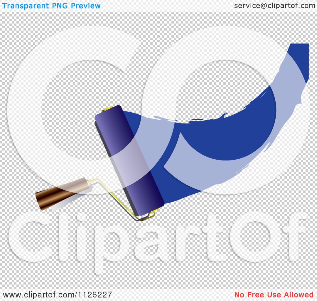 1080x1024 Clipart Of A Roller Paint Brush With A Swoosh Of Blue