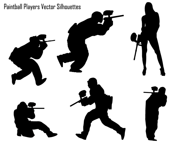 600x480 Free Paintball Players Vector Silhouette Free Psd Files, Vectors