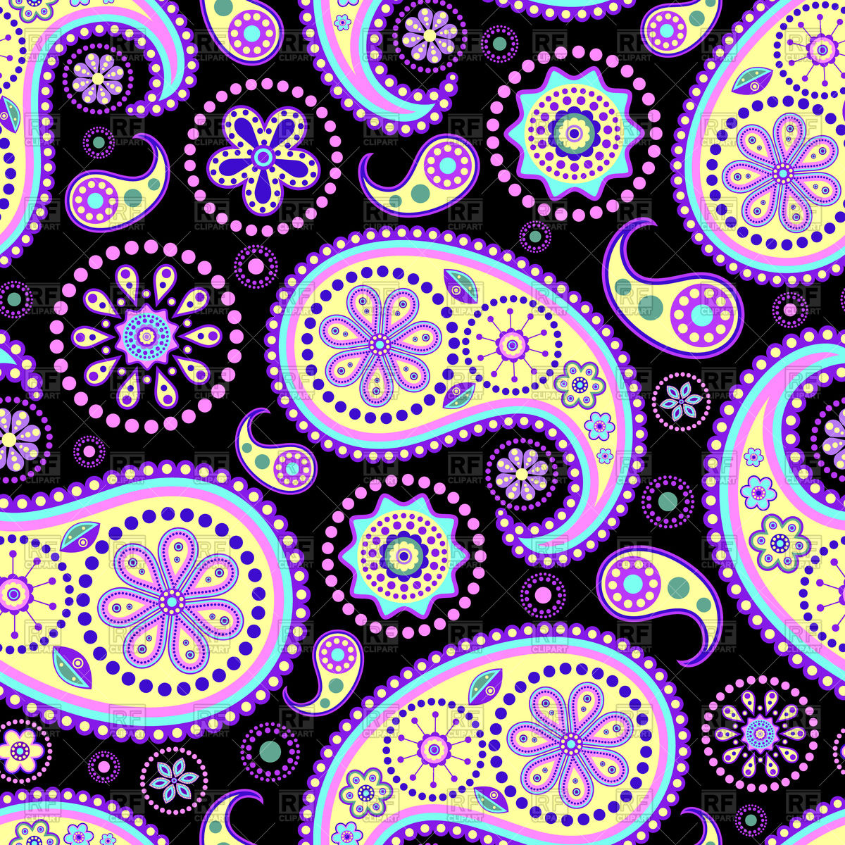 1200x1200 Seamless Paisley Background Vector Image Vector Artwork Of