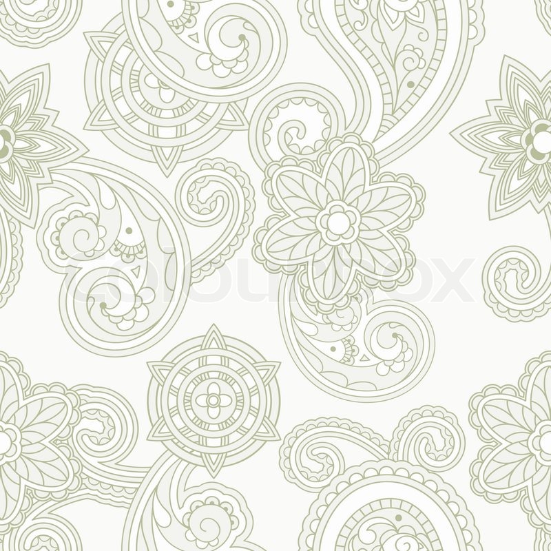 800x800 Vector Seamless Paisley Background, Clipping Masks Stock Vector