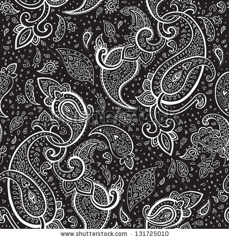 450x470 Stock Vector Seamless Paisley Background Hand Drawn Vector Pattern