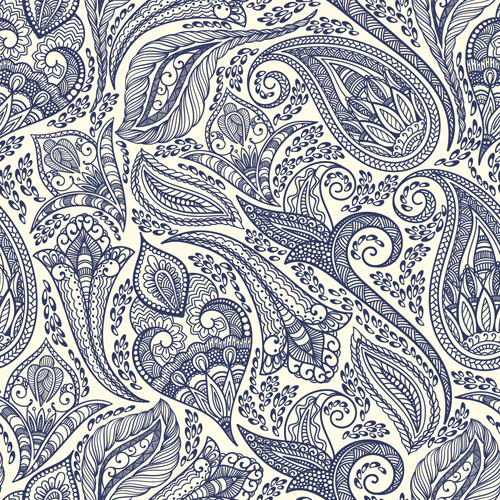 500x500 Indian Paisley Seamless Pattern Vector Material 05