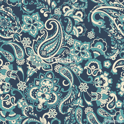 500x500 Seamless Paisley Pattern. Floral Vector Illustration Stock Image