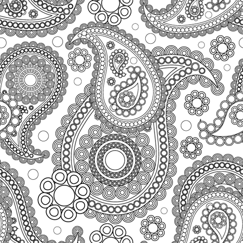 500x500 Set Of Ornate Paisley Seamless Pattern Vector 03 Free Download