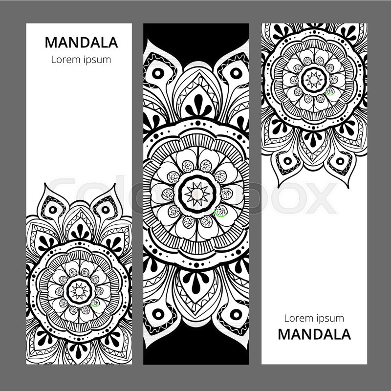 800x800 Indian Floral Paisley Medallion Banners. Ethnic Mandala Ornament