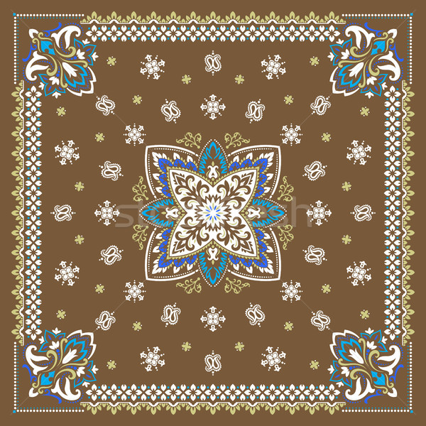 600x600 Paisley Bandana Print Vector Illustration Alexandr Labetskiy