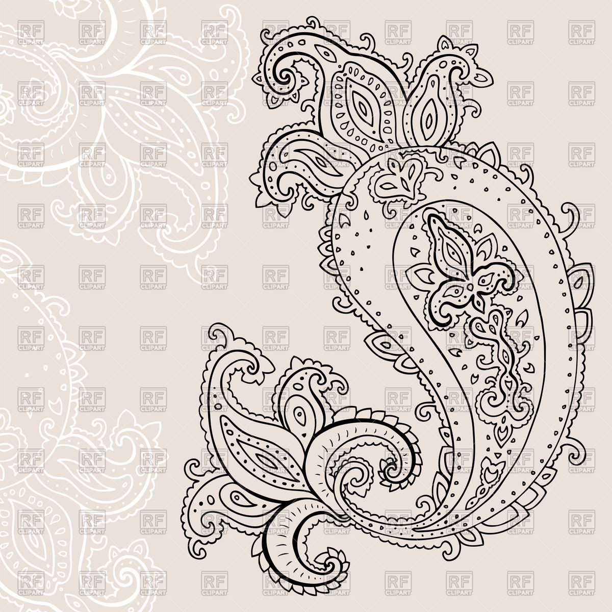 1200x1200 Paisley Ornament Vector Image Vector Artwork Of Backgrounds