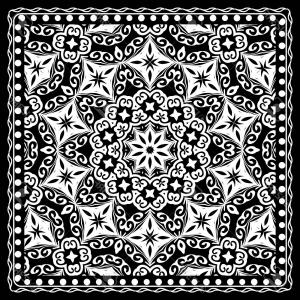 300x300 Photostock Vector Black And White Paisley Bandana Print With
