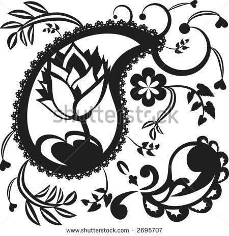 450x465 Paisley Print Vector
