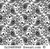 200x195 Free Art Print Of Watercolor Paisley Seamless Background